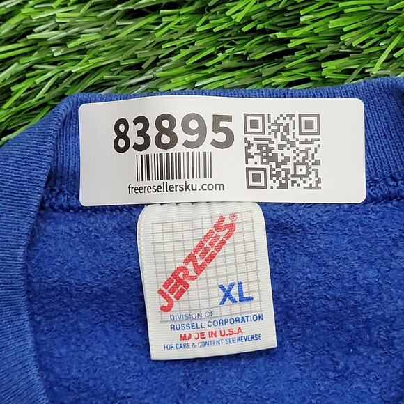 Vintage 80s JERZEES Blank Sweatshirt Women XL 23x25 Crop USA - Picture 7 of 12